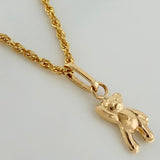 Set Cadena Lazo + Dije Oso / 1,2gr / 45.2 cm Oro Amarillo 18K