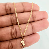 Set Cadena Lazo + Dije Oso / 1,2gr / 45.2 cm Oro Amarillo 18K