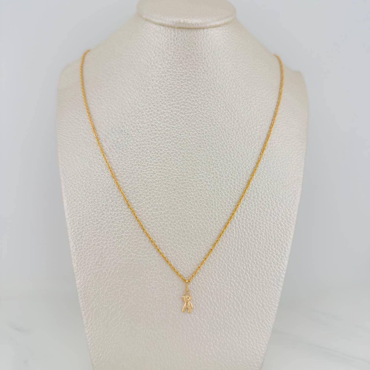 Set Cadena Lazo + Dije Oso / 1,2gr / 45.2 cm Oro Amarillo 18K