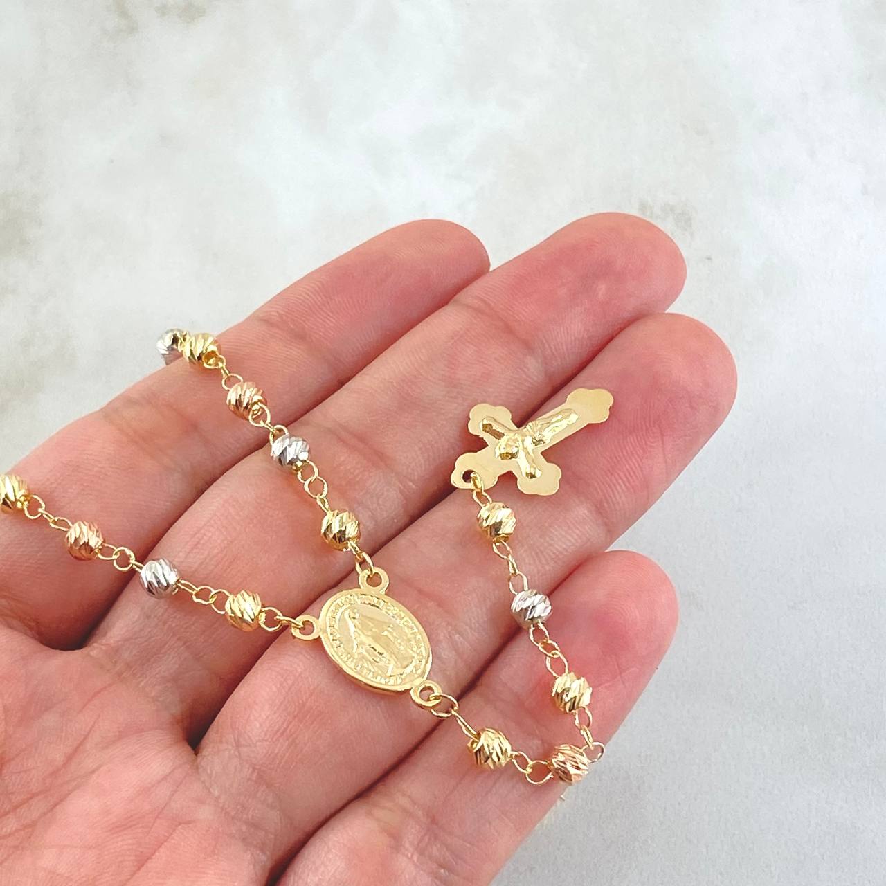 Rosario Virgen Milagrosa 9.45gr / 60cm / Tres Oros 18K *