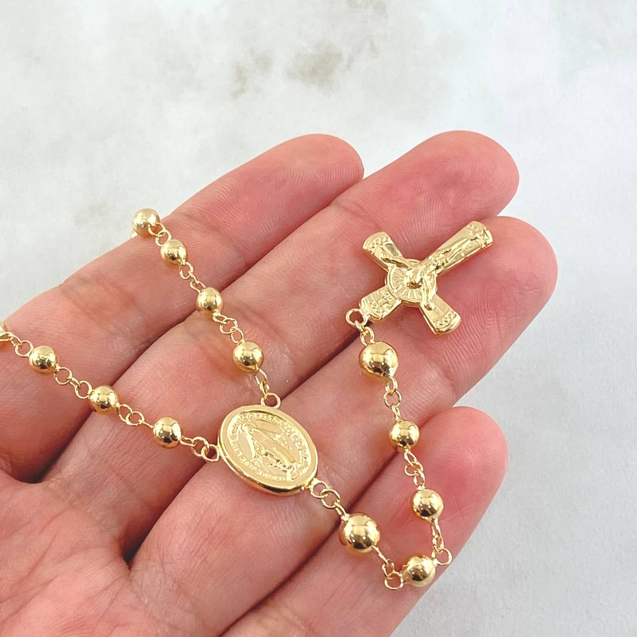 Rosario Virgen Milagrosa 9.05gr / 55cm / Oro Amarillo 18K *