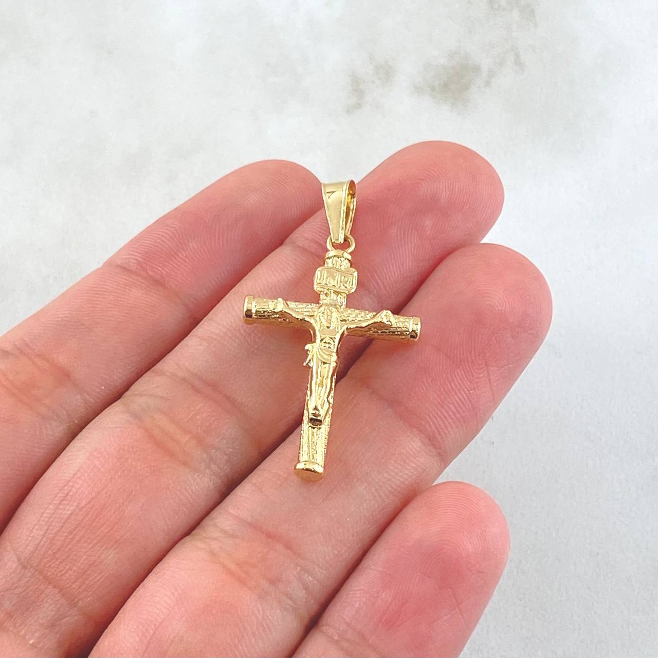 Dije Cruz Cristo 1.3gr / 3.5cm / Oro Amarillo 18K *
