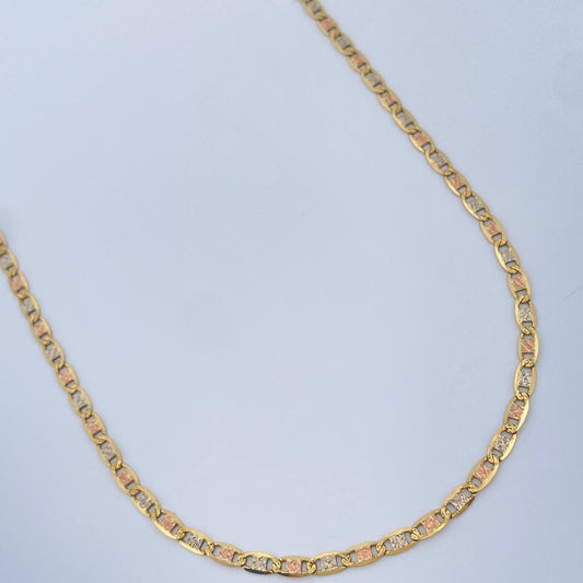 Cadena Escalera Plana 7.25gr / 60.5cm / Tres Oros +3 18K $