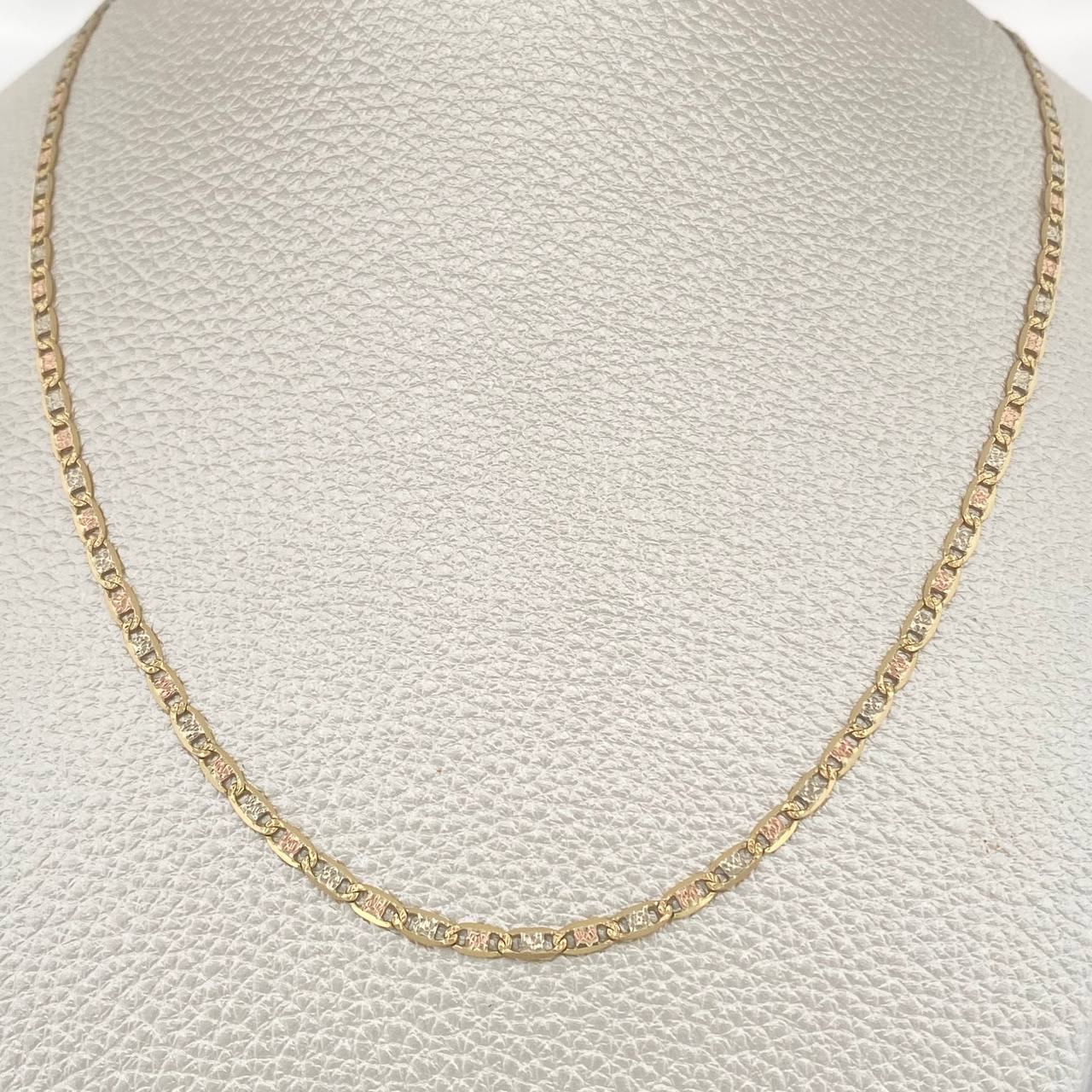 Cadena Escalera Plana 7.3gr / 60.5cm / Tres Oros +3 18K $