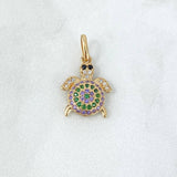 Dije Tortuga 1.55gr / 2cm / Circones Lilas Verdes Oro Amarillo
