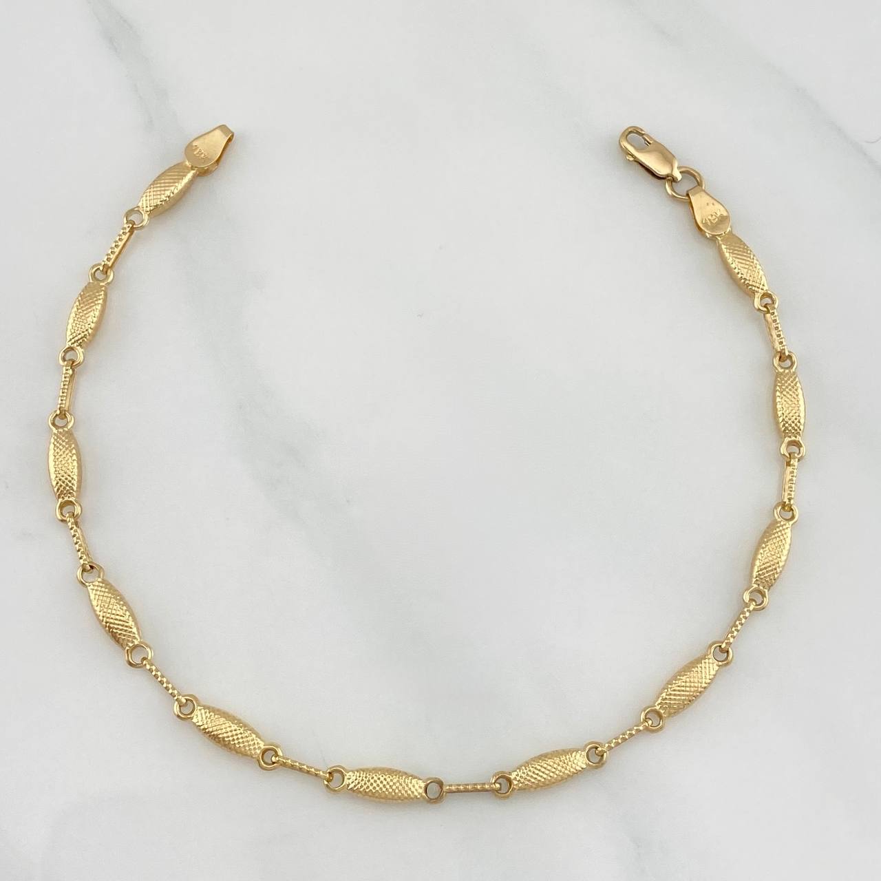 Pulso Rustico Eslabon 3.5 g / 19.5 cm / 2 mm Oro Amarillo 18K