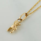 Set Cadena Singapur + Dije Oso / 1,3gr / 44.9 cm Oro Amarillo 18K