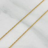 Set Cadena Singapur + Dije Oso / 1,3gr / 45 cm Oro Amarillo 18K