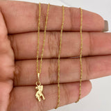Set Cadena Singapur + Dije Oso / 1,35gr / 45 cm Oro Amarillo 18K