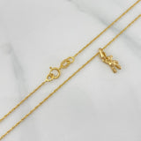 Set Cadena Singapur + Dije Oso / 1,25gr / 40.1 cm Oro Amarillo 18K