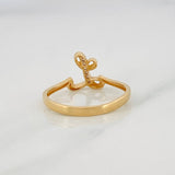 Anillo Letra L 1.8g / TT7 1/2 Dos Oros Amarillo Blanco 18K