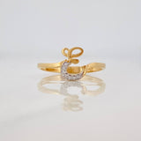 Anillo Letra e 1.75g / TT8 Dos Oros Amarillo Blanco 18K