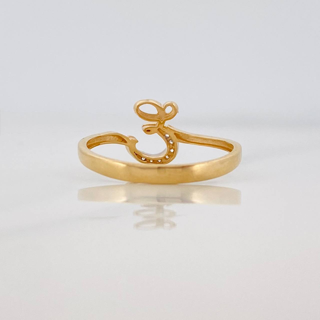 Anillo Letra e 1.75g / TT8 Dos Oros Amarillo Blanco 18K