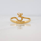 Anillo Letra e 1.75g / TT8 Dos Oros Amarillo Blanco 18K