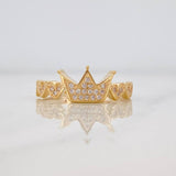 Anillo Corona Corazones 2.55g / TT7 Oro Amarillo 18K