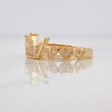 Anillo Corona Corazones 2.55g / TT7 Oro Amarillo 18K