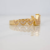 Anillo Corona Corazones 2.55g / TT7 Oro Amarillo 18K