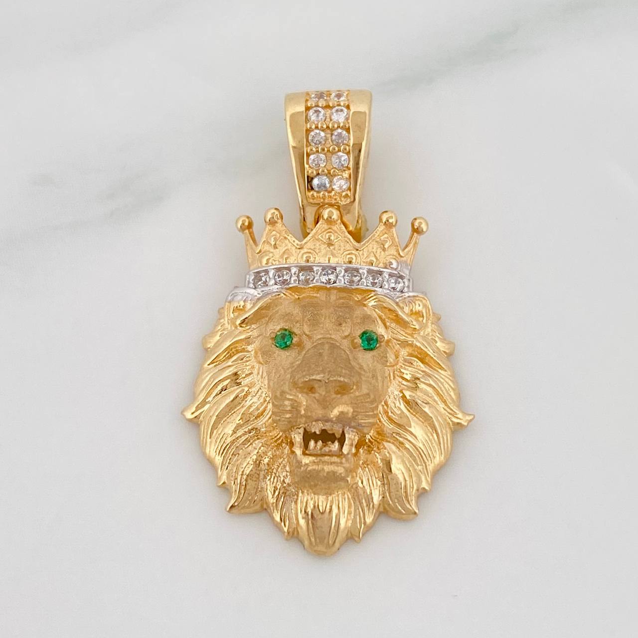 Dije León 3.35g / 2.6cm Dos Oros Amarillo Blanco 18K