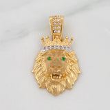 Dije León 3.35g / 2.6cm Dos Oros Amarillo Blanco 18K