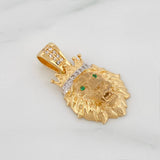 Dije León 3.35g / 2.6cm Dos Oros Amarillo Blanco 18K