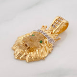 Dije León 3.35g / 2.6cm Dos Oros Amarillo Blanco 18K
