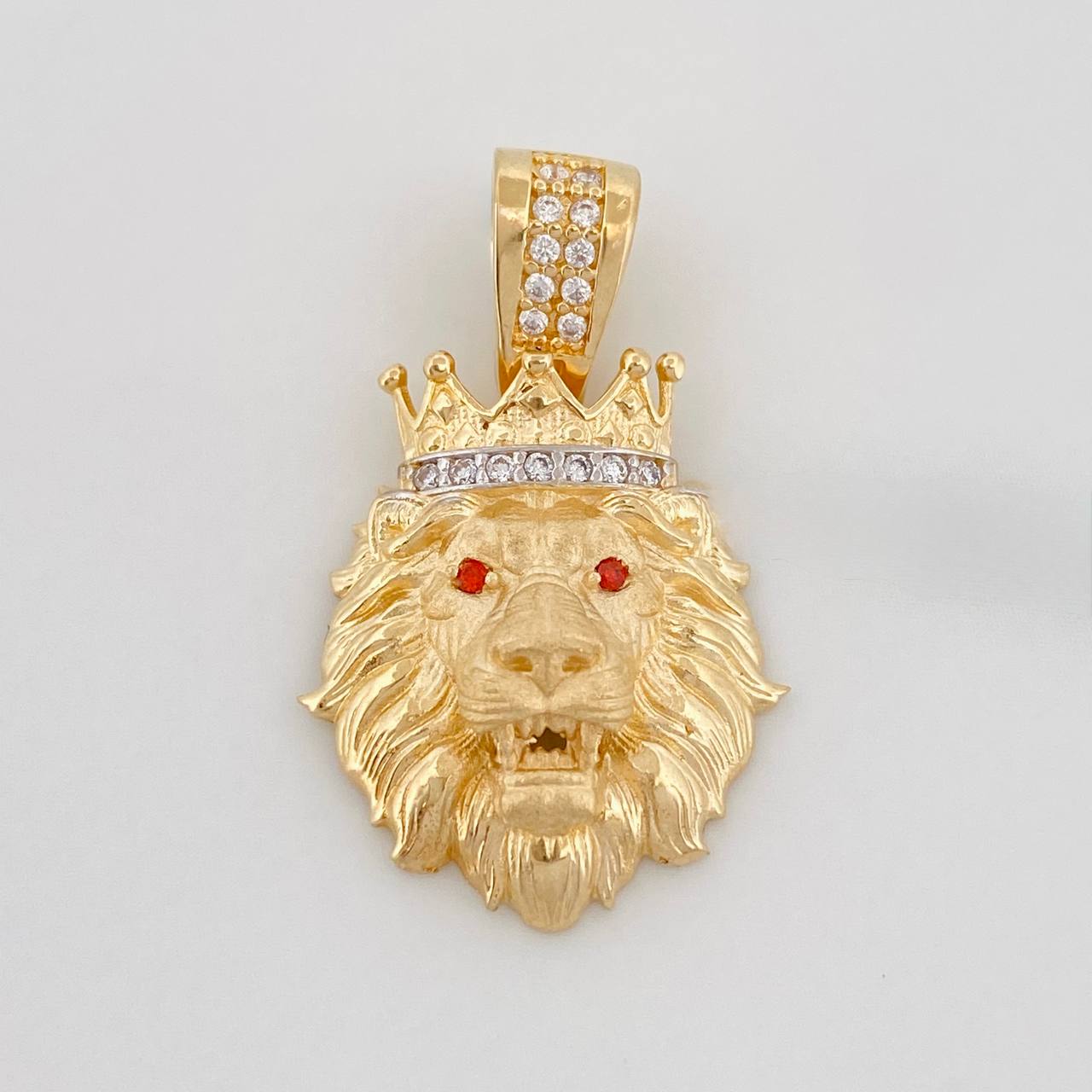 Dije León 3.7g / 2.6cm Dos Oros Amarillo Blanco 18K
