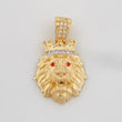 Dije León 3.7g / 2.6cm Dos Oros Amarillo Blanco 18K