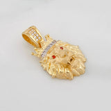 Dije León 3.7g / 2.6cm Dos Oros Amarillo Blanco 18K