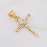 Dije Cruz Clavo 3.45g / 3.9cm Tres Oros 18K