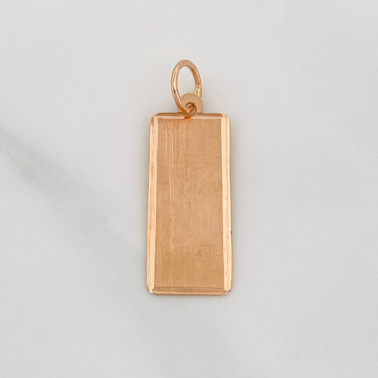 Dije Placa Rectangular 1.25g / 2.5cm Oro Rosa 18K