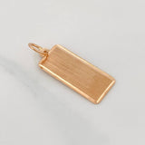 Dije Placa Rectangular 1.25g / 2.5cm Oro Rosa 18K