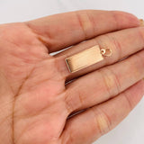 Dije Placa Rectangular 1.25g / 2.5cm Oro Rosa 18K