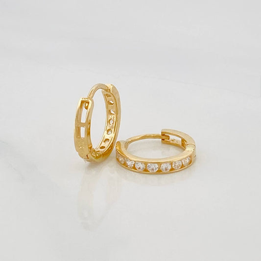 Candongas Carril 1.2g / 1.1cm Oro Amarillo 18K
