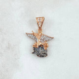 Dije San Miguel Arcangel 3.25gr / 2.6cm / Circones Blancos Oro Rosa 18K