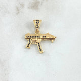 Dije Arma MP15 2.5gr / 2.4cm / Circones Negros Oro Amarillo 18K