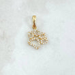 Dije Huella 0.95gr / 2cm / Circones Blancos Oro Amarillo 18K