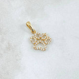 Dije Huella 0.95gr / 2cm / Circones Blancos Oro Amarillo 18K