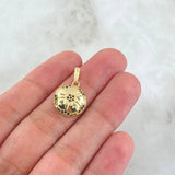 Dije Balón 2.5gr / 2.1cm / Circones Negros Oro Amarillo 18K