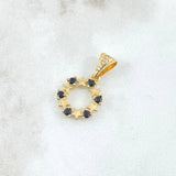 Dije Aro Estrellado 1.8gr / 2.5cm / Circones Blancos Negros Oro Amarillo 18K
