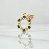 Dije Aro Estrellado 1.8gr / 2.5cm / Circones Blancos Negros Oro Amarillo 18K