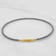 Pulso Aro Diamantado 2.7g / 17cm / 1.7mm Dos Oros Negro Amarillo 18K