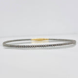 Pulso Aro Diamantado 2.7g / 17cm / 1.7mm Dos Oros Negro Amarillo 18K