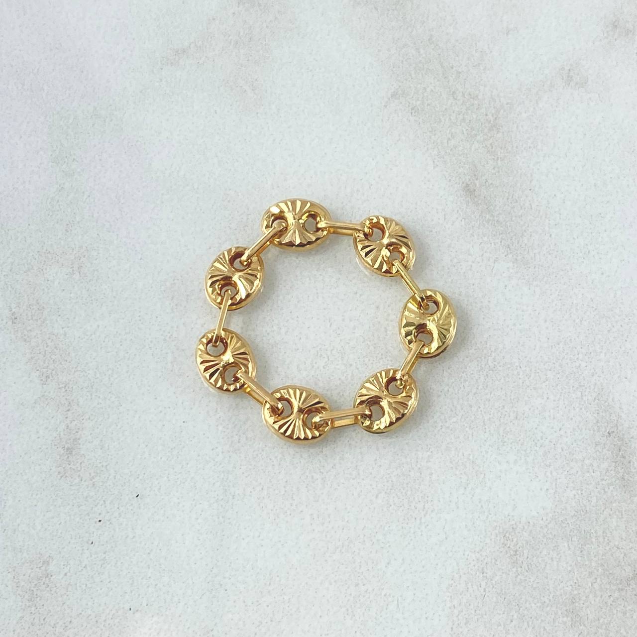 Anillo GC 1.25gr / T8  / 5.3mm Diamantado Oro Amarillo 18K ©