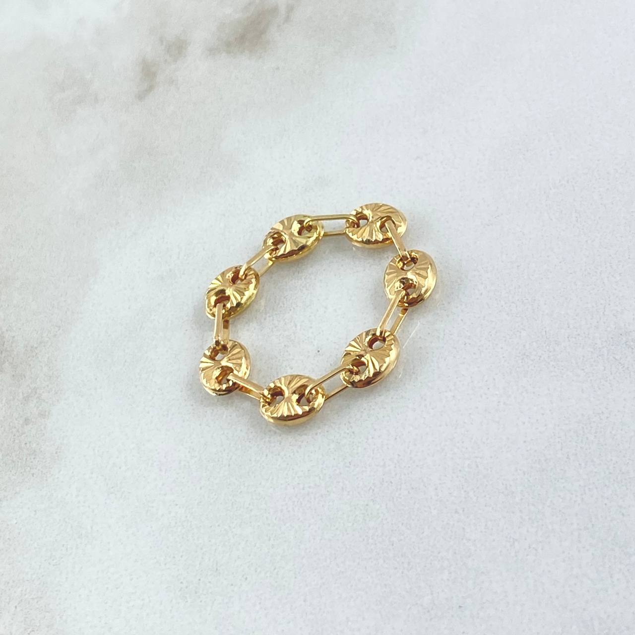 Anillo GC 1.25gr / T8  / 5.3mm Diamantado Oro Amarillo 18K ©