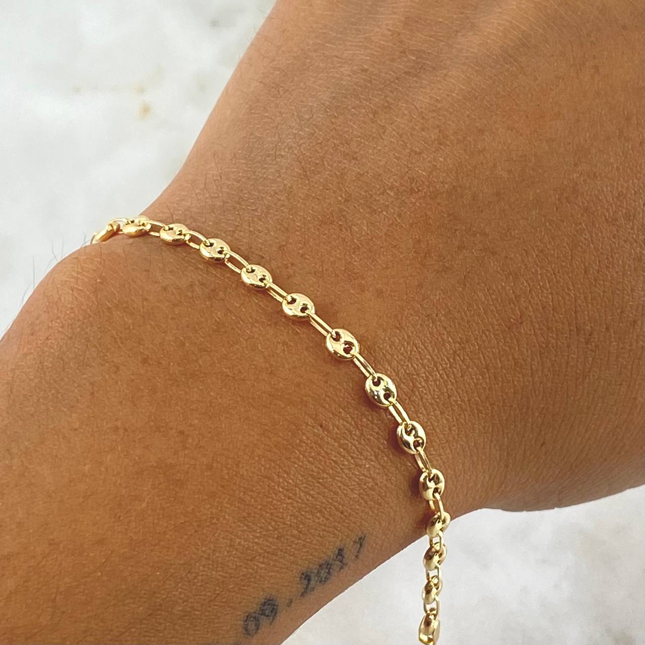 Pulso GC 2.35gr / 21cm / 3mm Liso Oro Amarillo 18K *