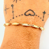 Pulso Rustico 4.45gr / 20cm / 3.4mm Oro Amarillo 18K &