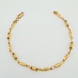 Pulso Rustico Eslabon 4.25gr / 19.7cm / 3.94mm Oro Amarillo 18K %