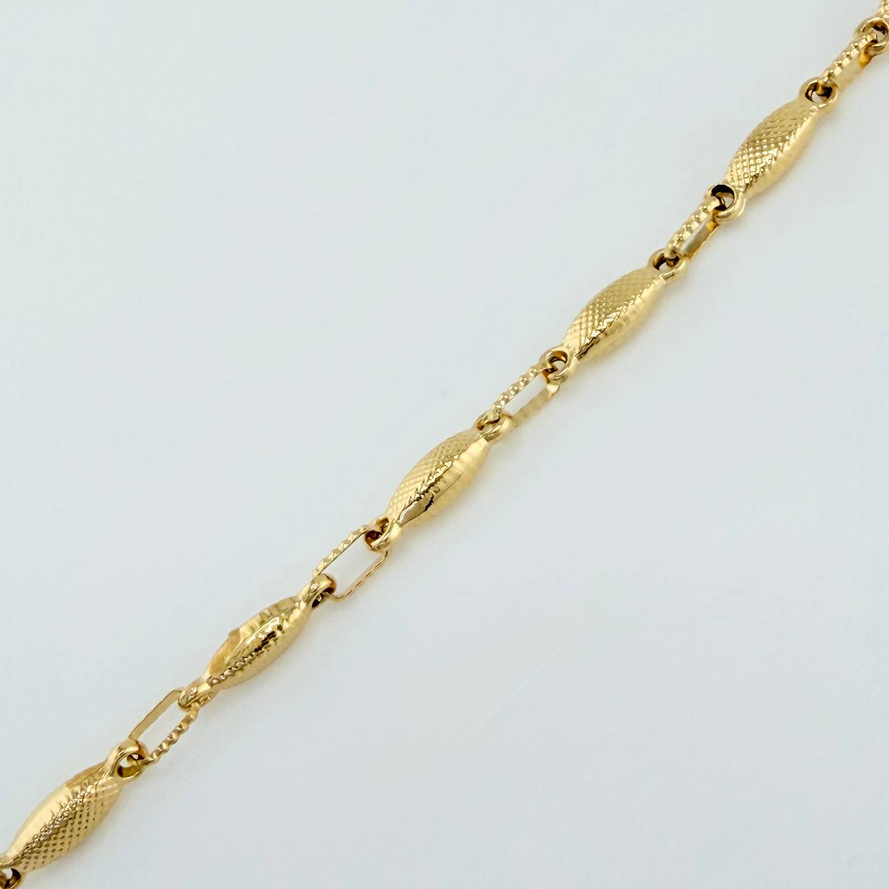 Tobillera Rustico Eslabon 4.85gr / 26cm / 2.46mm Oro Amarillo 18K %