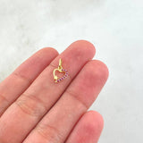 Dije Corazón Estrella 0.3gr / 1.4cm / Oro Amarillo 18K ©