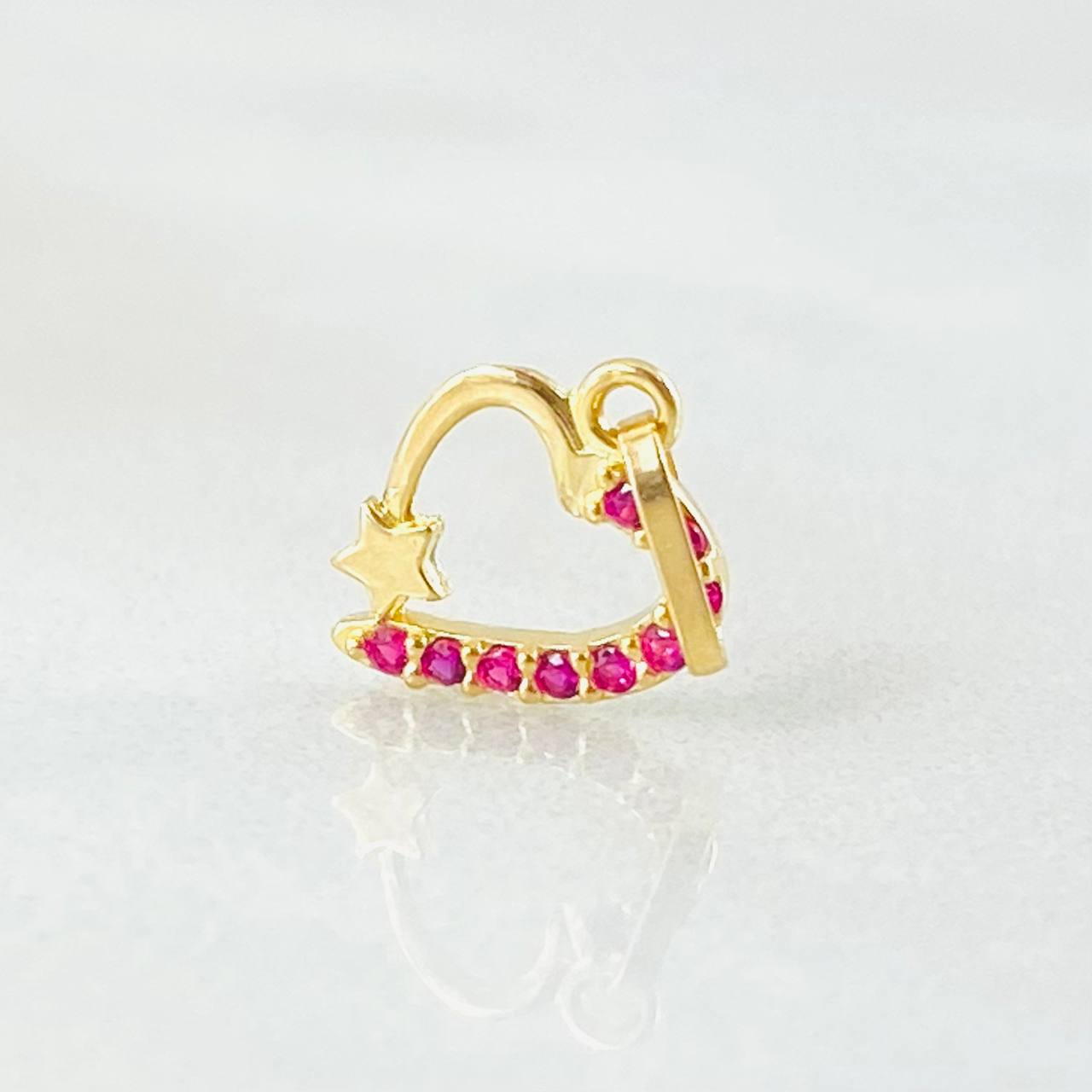 Dije Corazón Estrella 0.3gr / 1.4cm / Oro Amarillo 18K ©